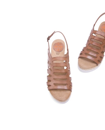 Sandalia Cu A Piel Taupe Leire Mejor Precio Onlinezapaterias Rin