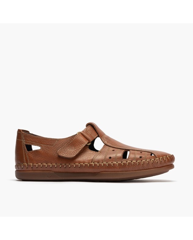 Kiowa sandalia velcro hombre MARRON