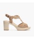 Sandalia de mujer con tacón plataforma BEIGE